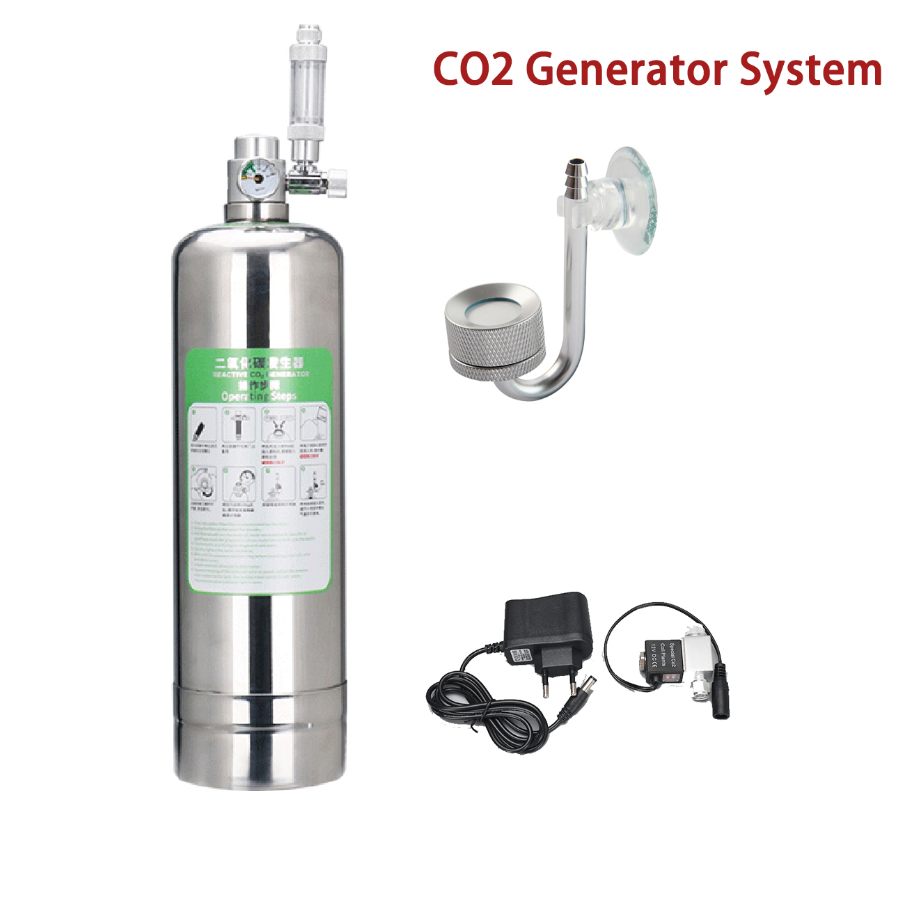 Planted Aquarium Supplies - Aquarium CO2 Generator system Kit Stainless