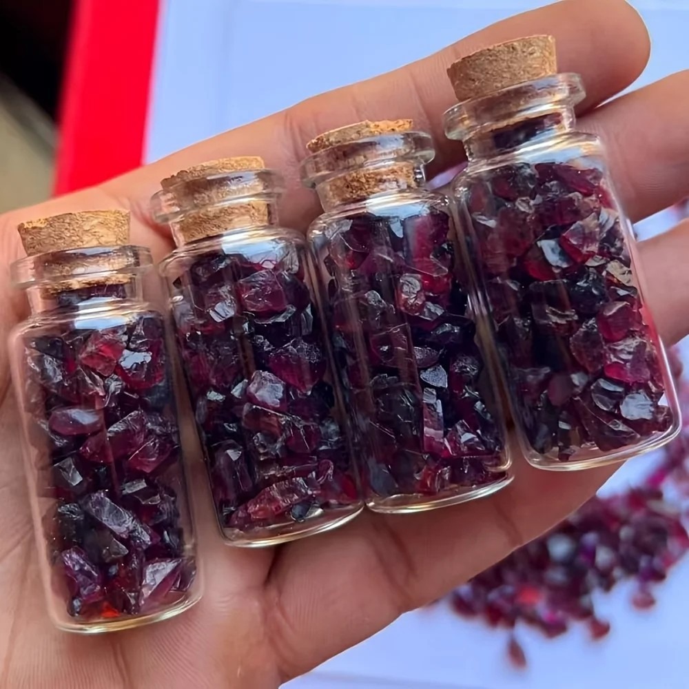 Planted Aquarium With Gravel - Natural Raw Garnet Gemstone Chips for