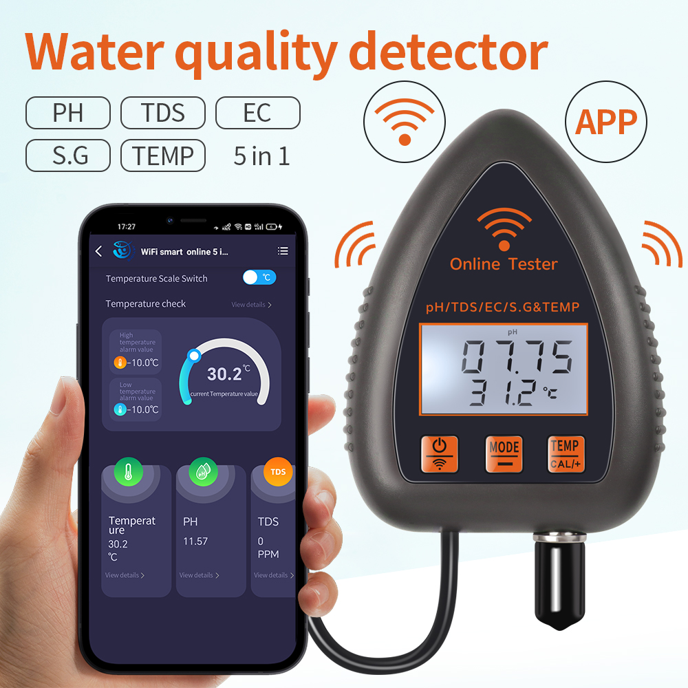 Tuya WiFi 5 in 1 TDS/EC/SALT/S - огляд і ціна Planted Aquarium Test Kit