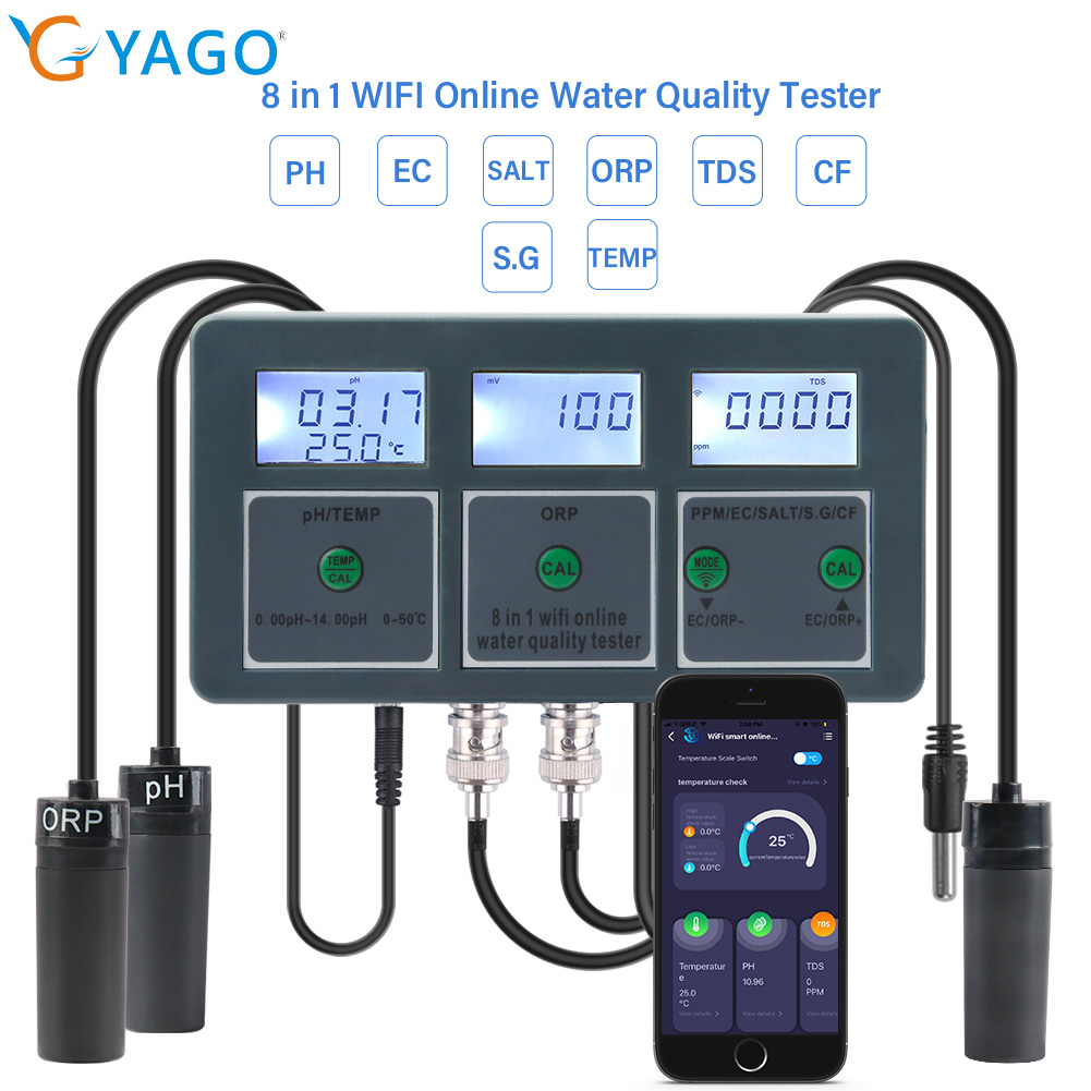 YAGO 8 in 1 WiFi Aquarium Wate - огляд і ціна Planted Aquarium Test Kit